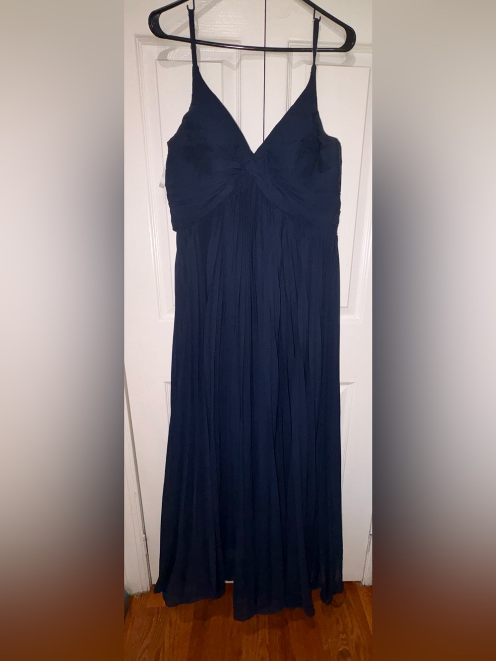 Navy V-Neck Spaghetti Strap Dress